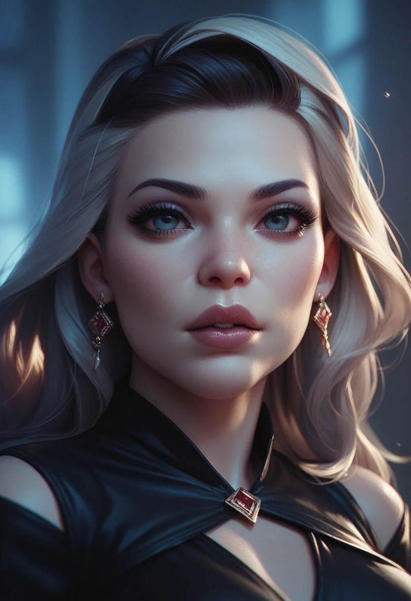 beautiful female, intense look