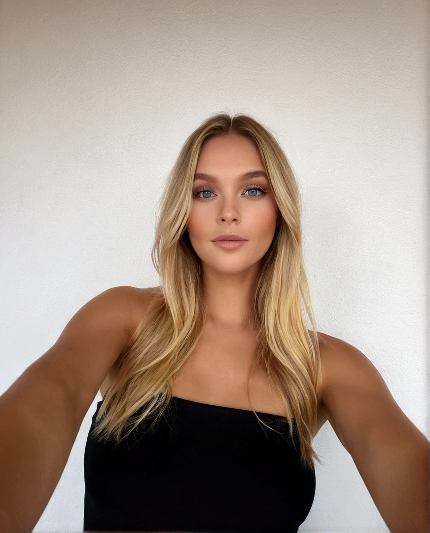 (meilleure qualité,Haute résolution),influenceuse blonde naturelle,beaux yeux détaillés,belles lèvres détaillées,peau parfaite,cheveux parfaits,corps parfait,Des doigts parfaits,Tenue parfaite,pieds parfaits,Ongles parfaits,Prise de vue Instagram