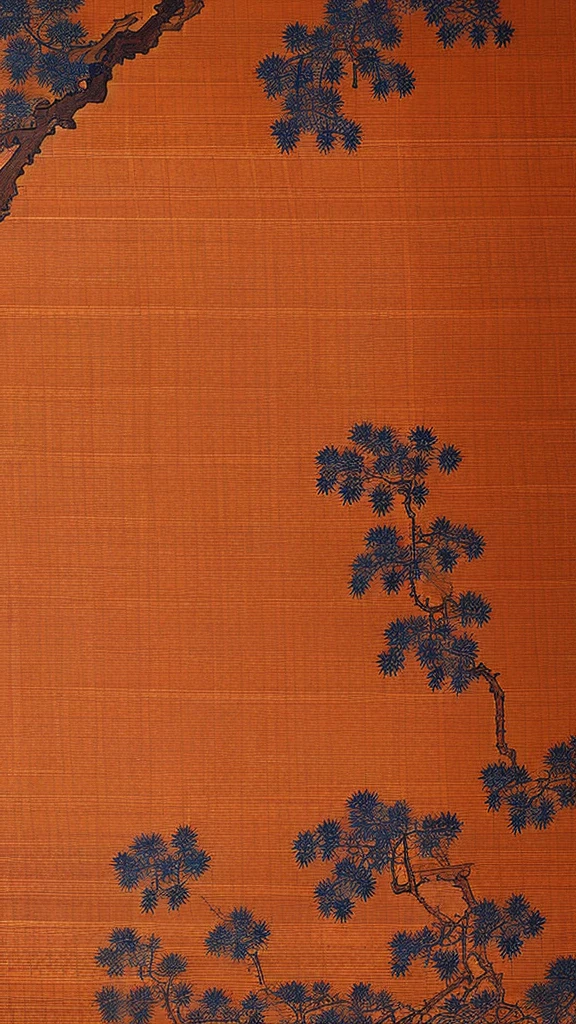 japanese wall of traditional paintings in blue