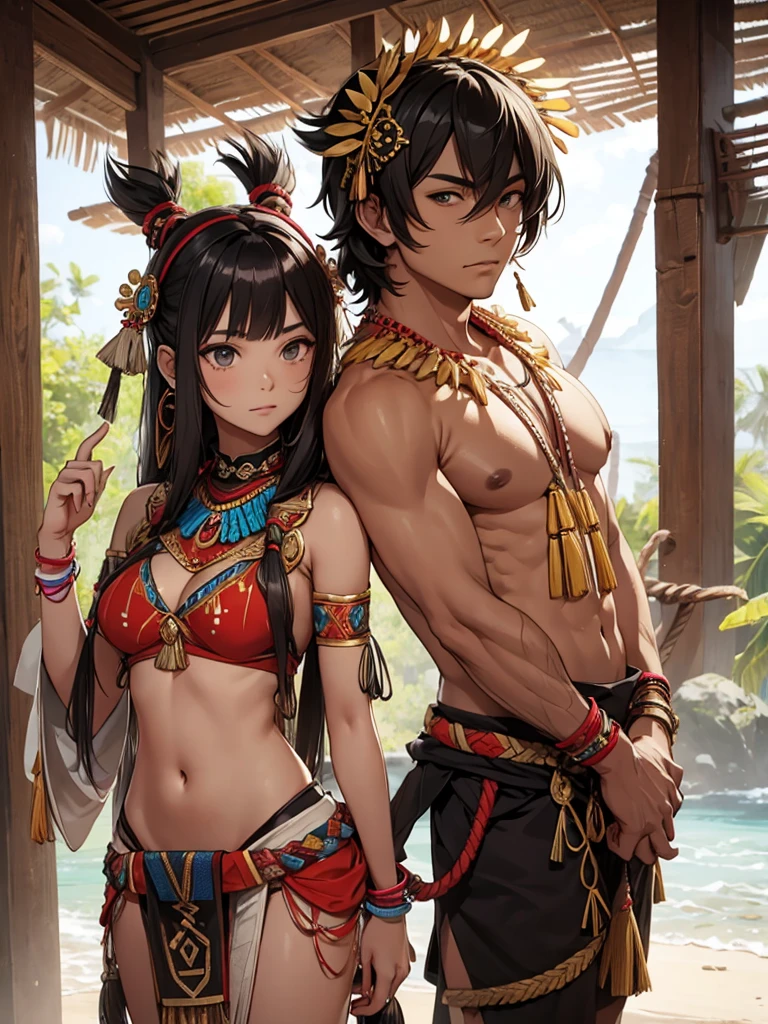 Male & female with filipino tribal outfit