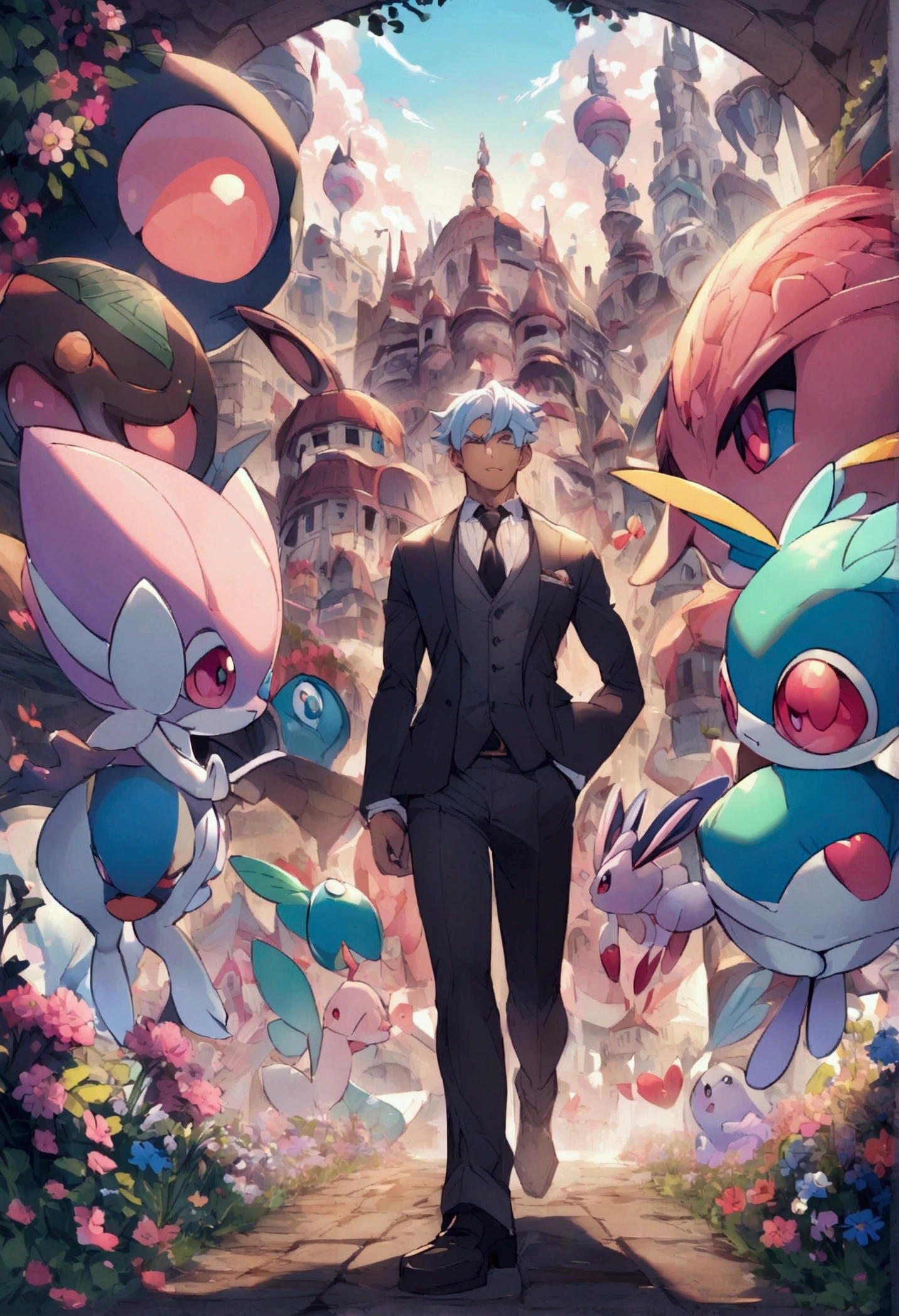 Fairy type pokemon trainer man