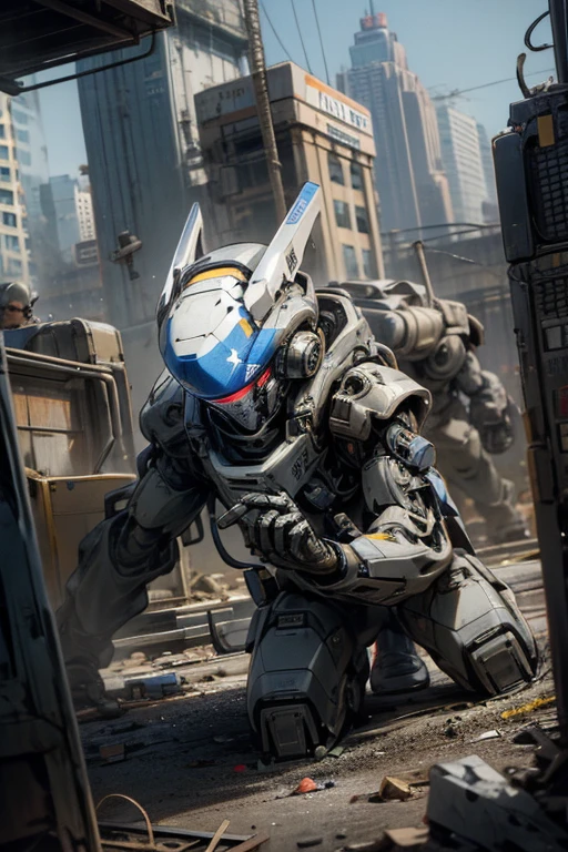 FBI,roboT,Police,droid,meca,ruins,Battle,