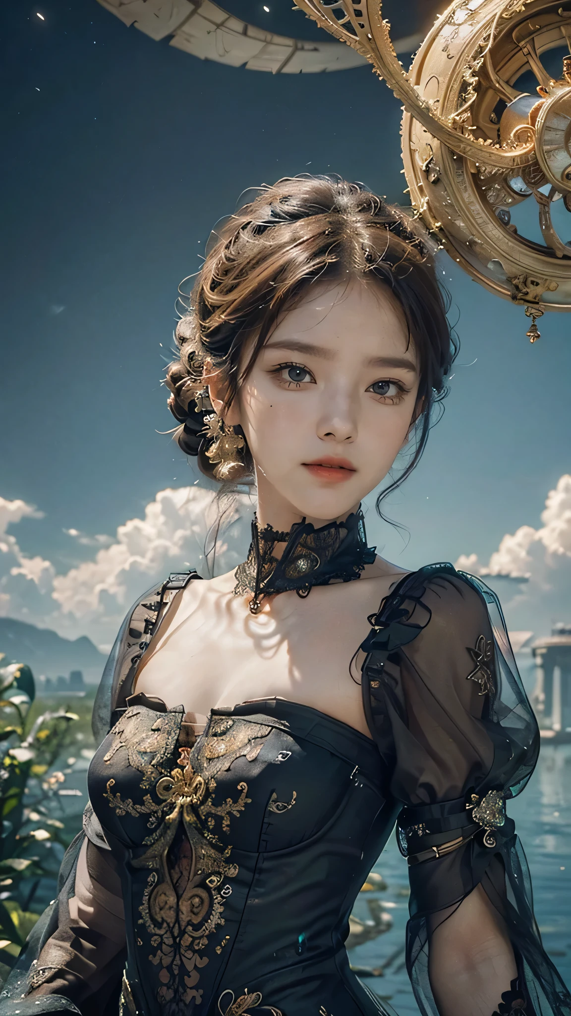 (masterpiece, top quality, best quality, official art, beautiful and aesthetic:1.2), (1girl),upper body, extreme detailed,(fractal art:1.3),colorful,highest detailed