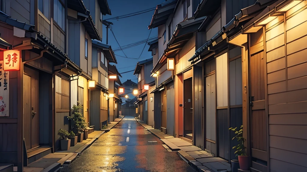 One home in street japan, anime, night