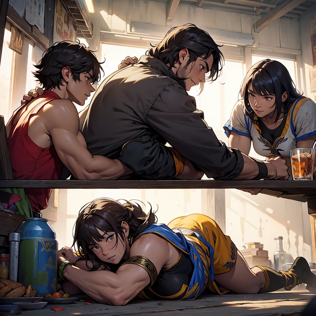 Leftovers of warriors facing each other