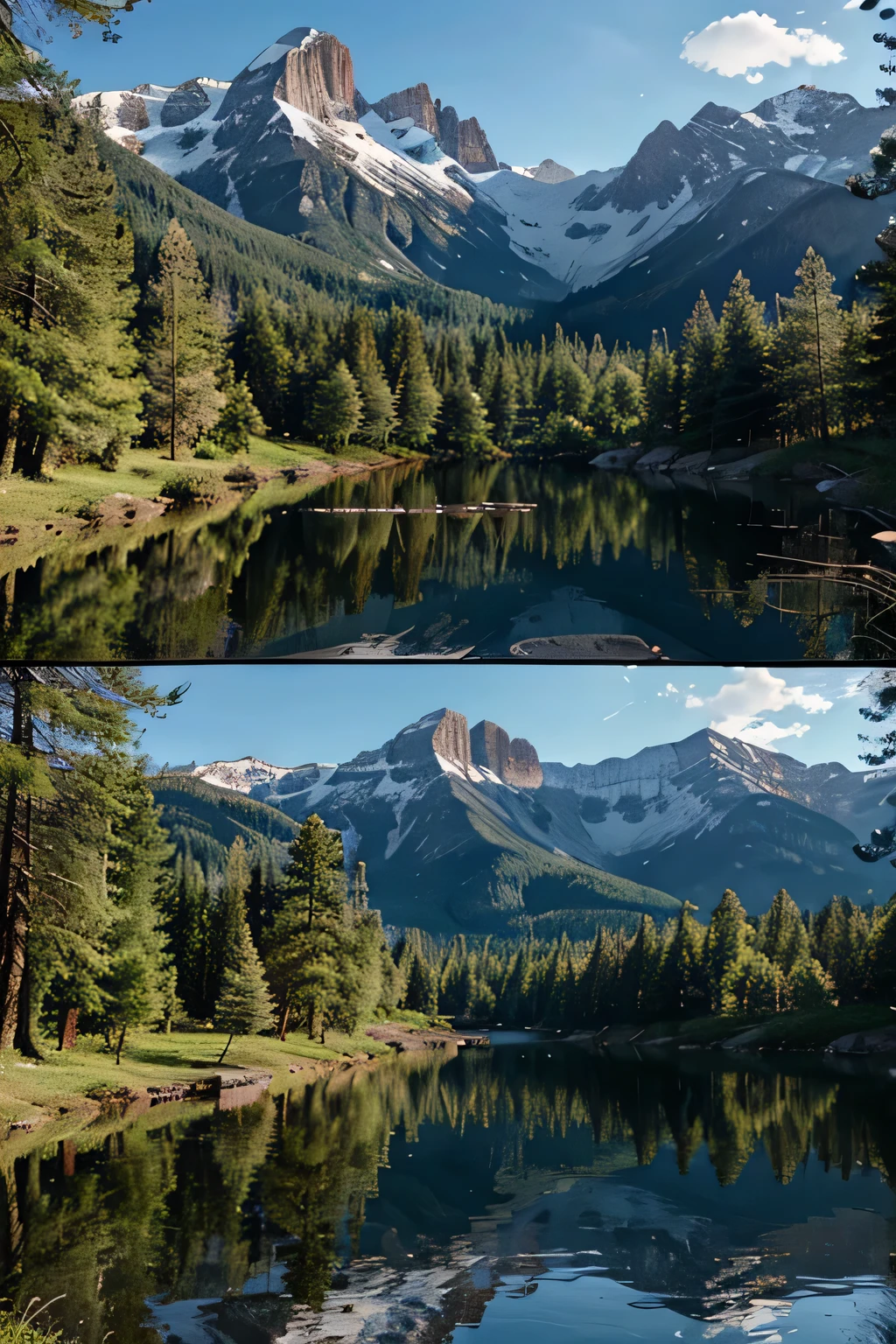 Scenery
Lake and mountains trees