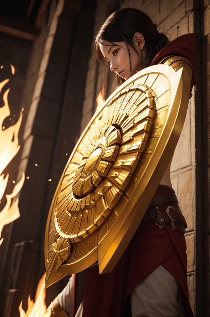Make a golden shield of fire