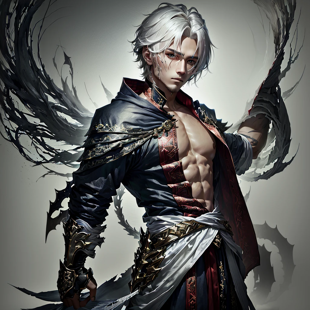 Turn his clothes into white scales instead of skin
