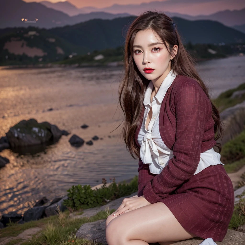 Irene, (best quality, Ultra-detailed), (realistic:1.37), beautiful and detailed face, ultra-realistic texture, delicate face, delicate body, red lipstick, long-lasting colors. high definition, 8K.