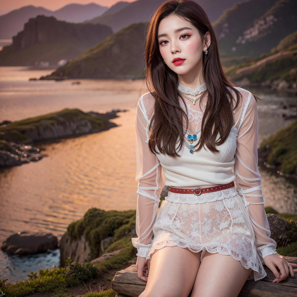 Irene, (best quality, Ultra-detailed), (realistic:1.37), beautiful and detailed face, ultra-realistic texture, delicate face, delicate body, red lipstick, long-lasting colors. high definition, 8K.