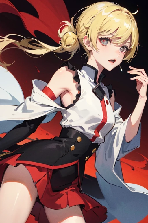 Kizi, アニメ, blonde, Caucasian skin, vampires, Eyes red, Shinobu do アニメ kizumonogatari