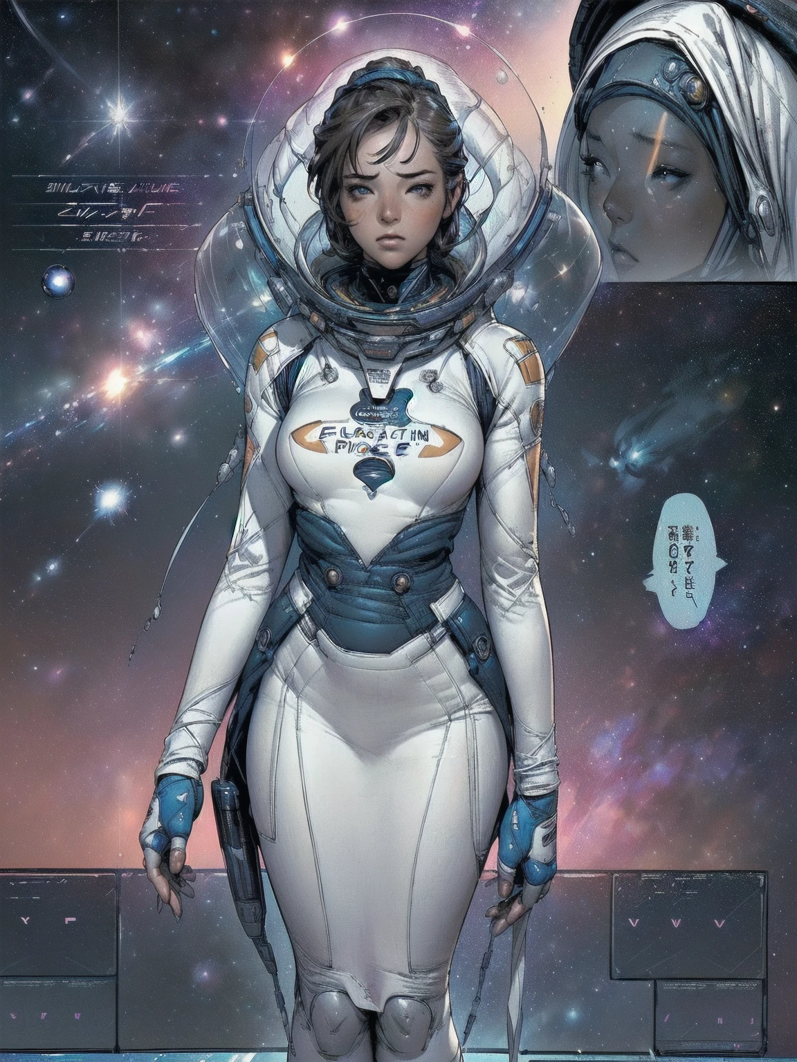 (((best final quality))),((((standing alone:1.2)))),((((1 girl:1.2)))),((((beautiful perfect woman)))),(((detailed perfect body, perfect finger detailed))),((((((ultimate space thriller movie poster)))))),(((to burst, close up))),(((((American comics))))),(((extreme highlights))),(((extremely colorful, primary colours))),neckleace, super beautiful lady,(((((Typography))))),(((text))),(((((looking up or looking down))))),(((((speech bubble)))))