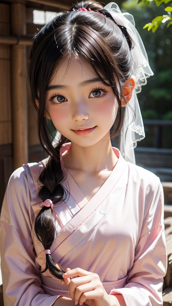 ASİAN, kimono with neckline, wearing top, photoshot, realisitic, baby face, , lace on bra