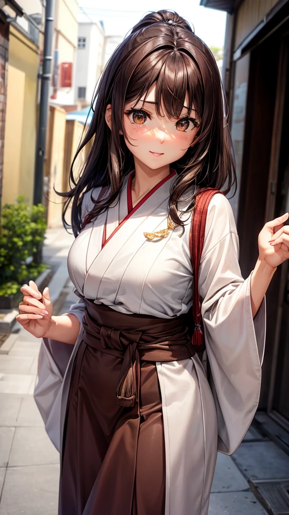  with dark brown hair Dark brown eyes Light brown skin tone Wearing a Japanese  