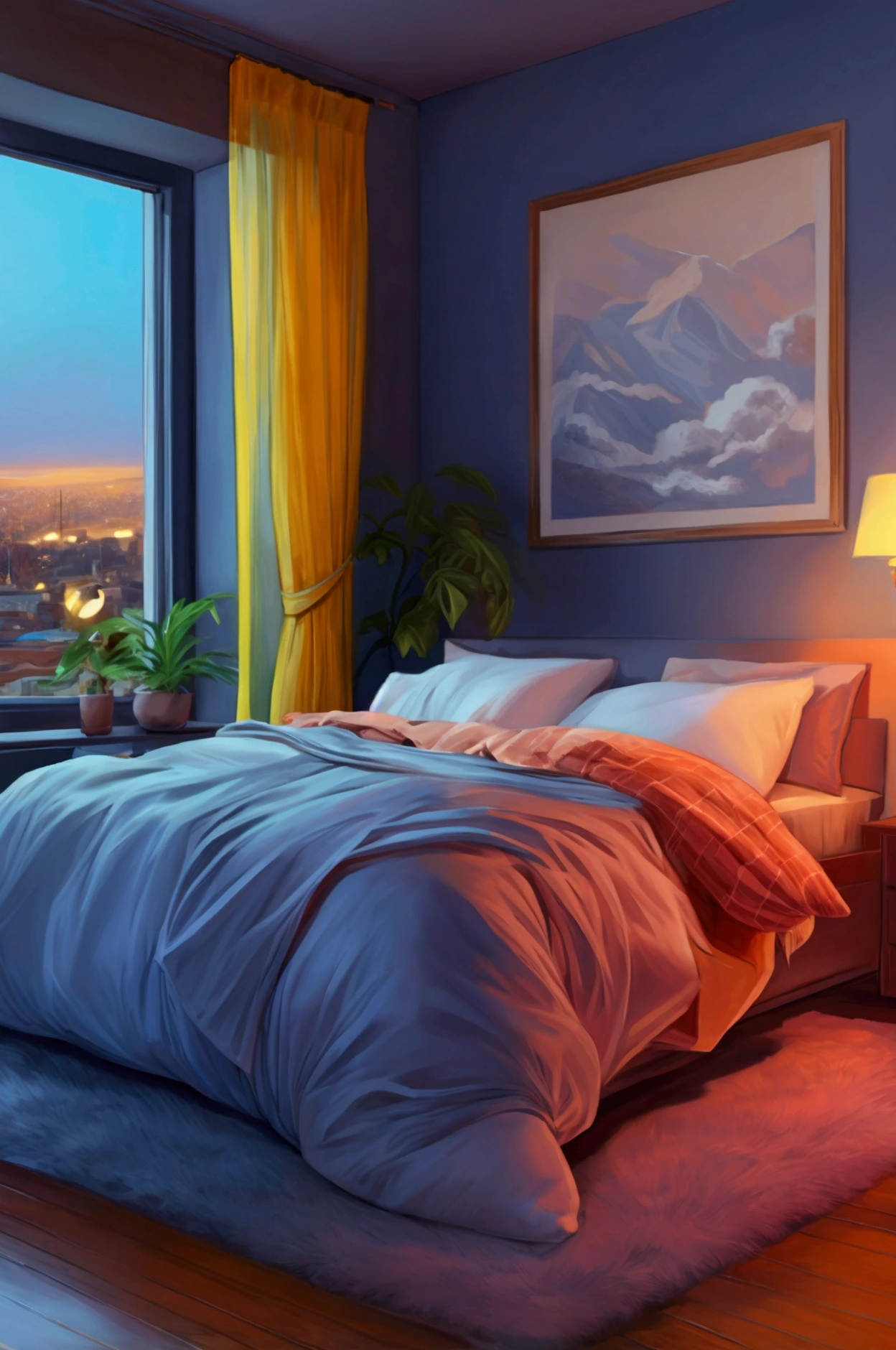 Bedroom, Evening, on the bed
Furry big pregnant very fat fat hairy middle aged male bear lying seductively on a bed
He is wearing a plaid shirt with his huge bloated belly on full display, white tight swim trunks and nothing else.
Giant belly, thick thighs, round hairy chest, one hand behind his head the other on his belly.