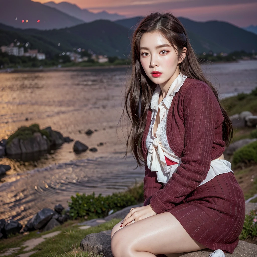 Irene, (best quality, Ultra-detailed), (realistic:1.37), beautiful and detailed face, ultra-realistic texture, delicate face, delicate body, red lipstick, long-lasting colors. high definition, 8K.
