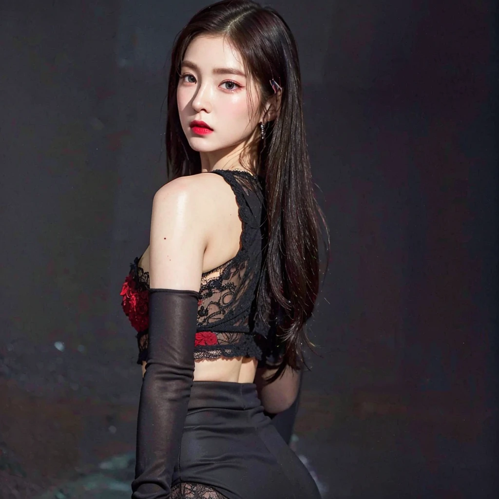 Irene, (best quality, Ultra-detailed), (realistic:1.37), beautiful and detailed face, ultra-realistic texture, delicate face, delicate body, red lipstick, long-lasting colors. high definition, 8K.