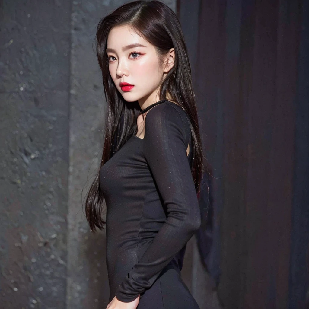 Irene, (best quality, Ultra-detailed), (realistic:1.37), beautiful and detailed face, ultra-realistic texture, delicate face, delicate body, red lipstick, long-lasting colors. high definition, 8K.