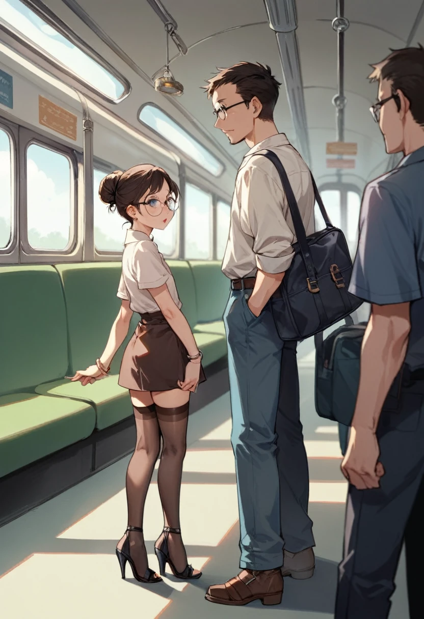 grasp, 
High school girl whose butt was grabbed on the train, 
, pleated skirt, 
Beautiful One Girl, 
3 men, 
(molestation), crowd, (pussy juice:1.3)
A man grabs a girl&#39;s butt on a train,
A man grabs a girl&#39;s breast on a train, skirt lift , white panties