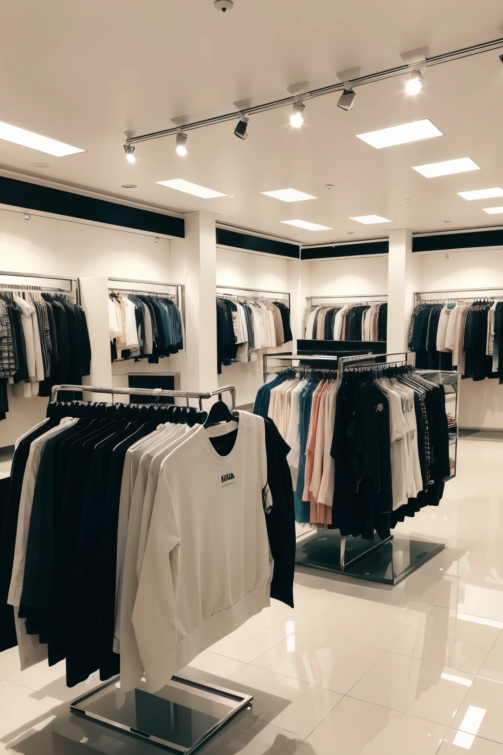 Make me a real clothing and accessories store without people with the name ComprasCéu