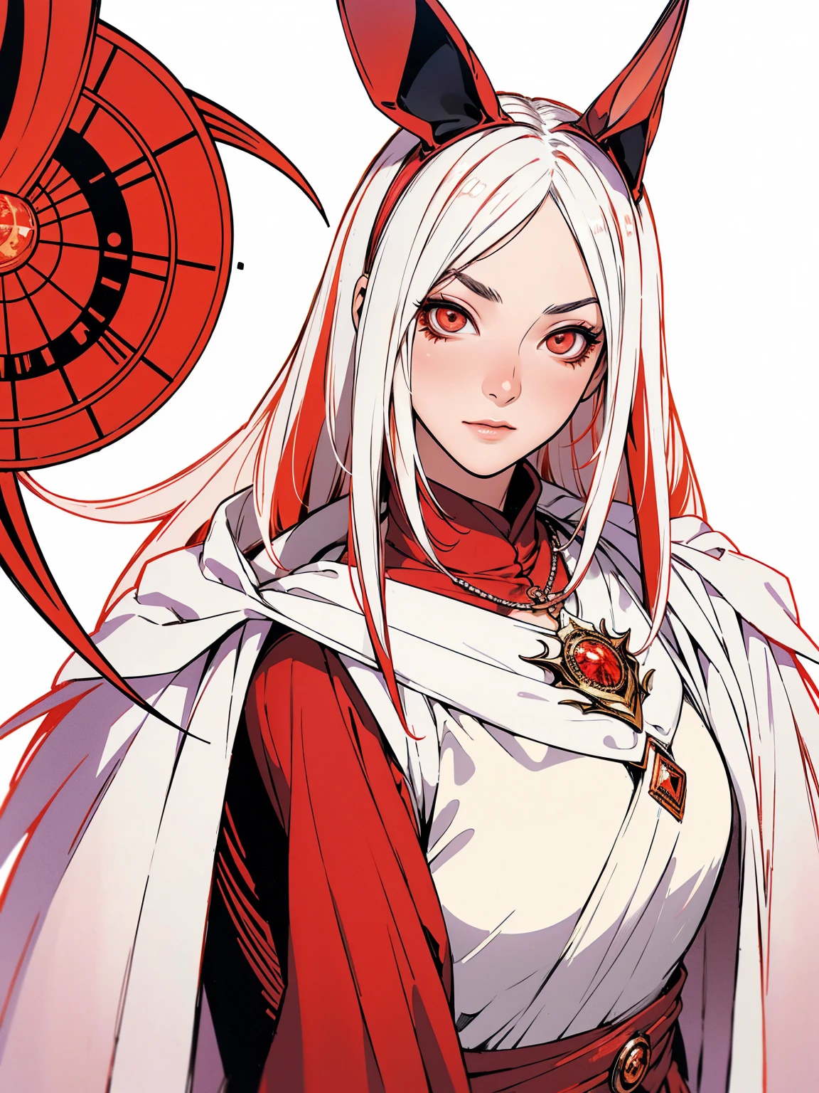 (best qualityer))), (((manga strokes))), (((white hair with red highlights))), Bunny ears and Googles on the forehead, (((Sauron's eye between his ears))), (((baggy pants with bone print))), uma Kizi jovem muito bem vestida com roupas modernas de inverno, pants with military camouflage pattern, top gift vertical stripes, short jacket with dark fur collar, beautiful and expressive face, slightly-smile, big eyes with long black eyelashes, heavy make-up, chains and zippers spread across clothes, contrasting colours, pose de atitude, hair with a modern and futuristic cut, urban game poster art, dramatic camera angles, graffiti art elements in the background, design mixing contemporary and retro by Shepard Fairey, (((cowboy shot))), (((best qualityer: 1.4))), (Unbeatable masterpiece), (hiper HD),(CG 8k hyper-realistic), Kizi, (((standing alone))), pirralha violent, ((())), sexly, pose de atitude, work of art, post-apocalypse, (((manga style))), bounty hunter, violent, Manic, the way you want, slenderbody, thin but strong, perfectbody, roupa moderna, advanced technology, neon, sleeves with vertical striped pattern, neutral background, (( cowboy shot )). intricate visual