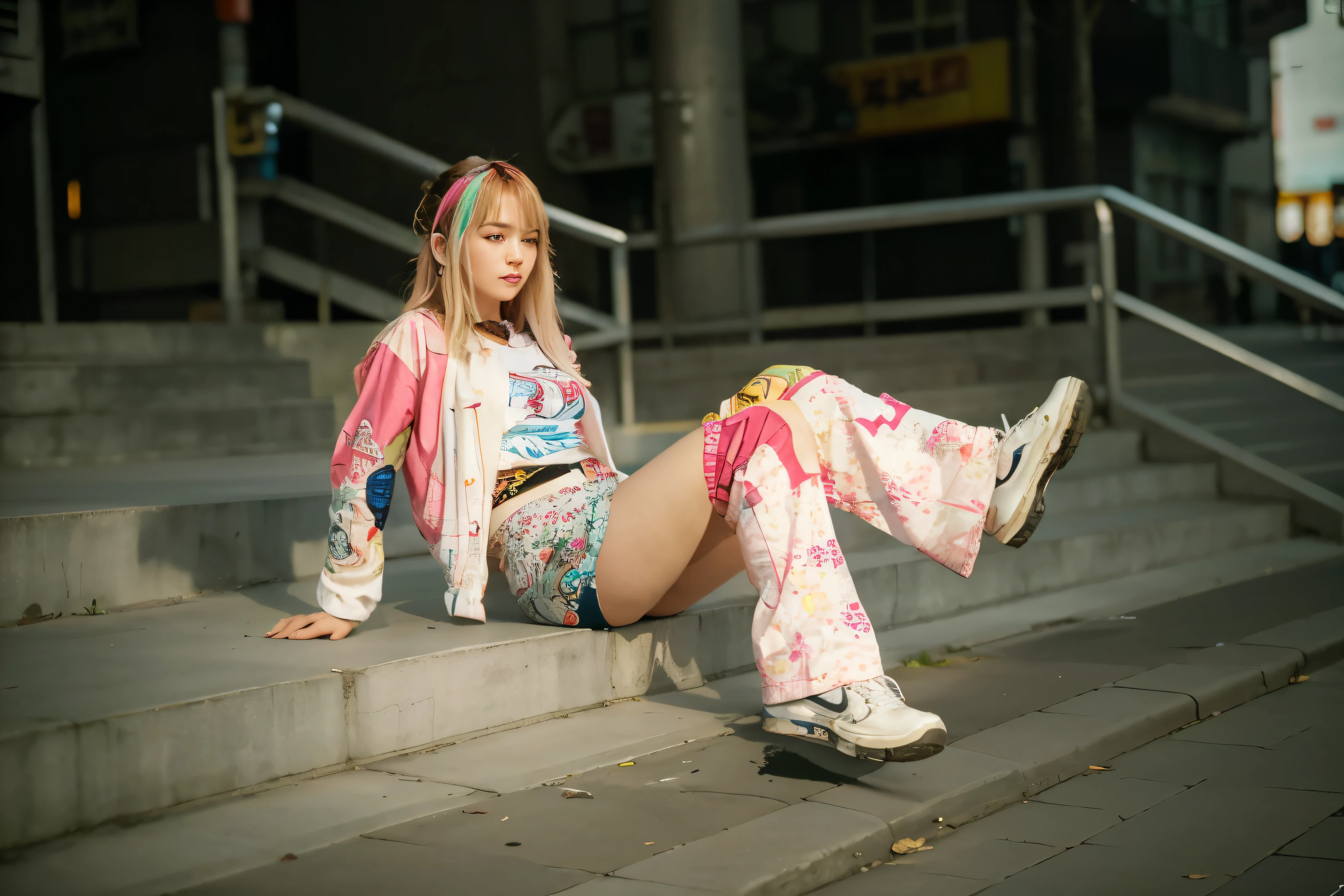 (Best quality, 8k, 32k, Masterpiece, UHD:1.2), "Transform the scene into the vibrant and electrifying streets of Akihabara, Japan, but with an eerie emptiness. The setting is devoid of crowds or people, emphasizing the stillness of the moment. The streets are wide and paved, lined with towering buildings adorned with colorful neon signs and large billboards featuring anime characters and technology advertisements.
Surrounding the streets are numerous shops specializing in electronics, video games, and anime merchandise, each with bright, eye-catching storefronts and banners. Anime graffiti and posters cover the walls, adding a splash of color and character to the urban environment.
The sidewalks are filled with street lamps, vending machines, and various urban elements such as benches, signposts, and barriers. There are no trees or grass, just the concrete and asphalt of the city streets, highlighting the urban nature of the location.
The atmosphere captures the essence of Akihabara's dynamic and bustling cityscape, yet with a surprising quietness, allowing the intricate details of the urban infrastructure and anime-themed decorations to stand out."