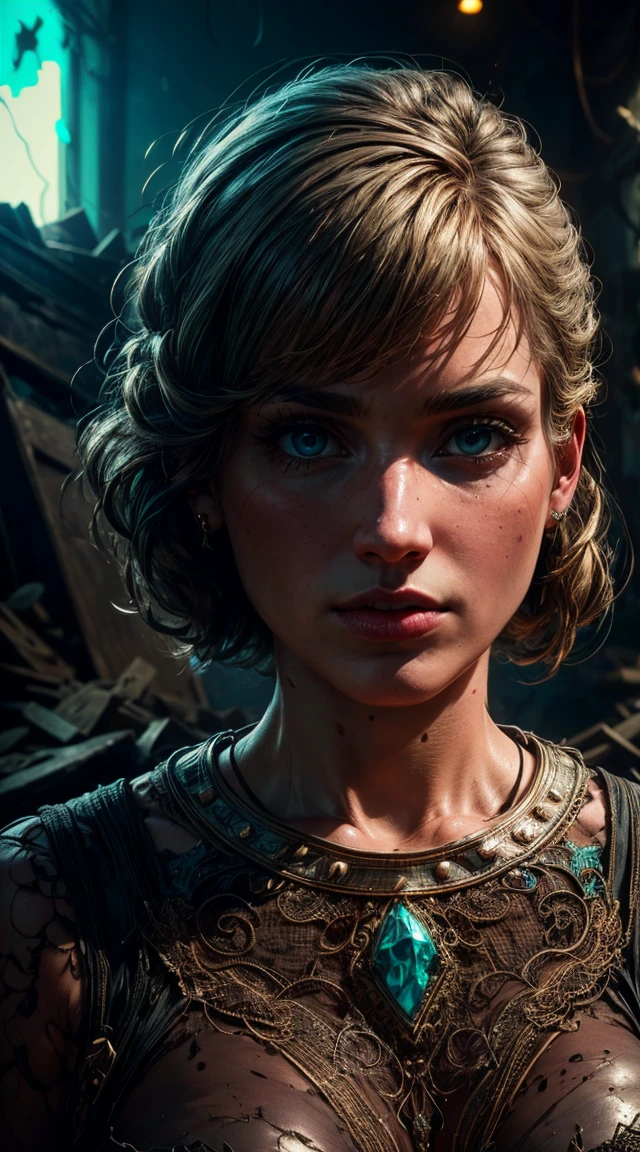 masterpiece, Best Quality, Digital actriz jenifer lawrence , low water, 8k, Very detailed face, a perfect face, The perfect body, Posing, (intricate details:0.9), (HdR, Hyperdetail:1.2), (natural skin textures, hyperrealistic, luz outfit, sharp), (Intricate detail 1.5), In an abandoned warehouse, ((Lots of neon consecration.)).