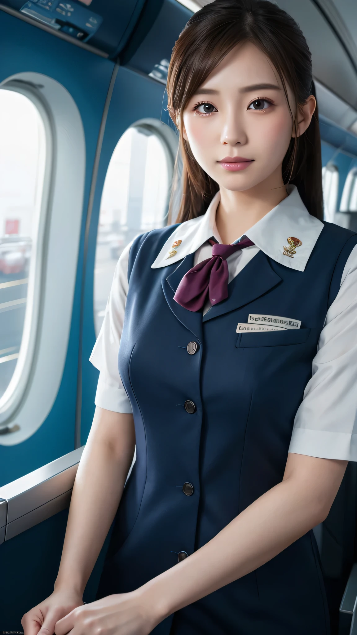 Super detailed, High resolution, Super detaileded, highest quality, wonderful, highest quality,Integrated 8K wallpaper, cinematic lighting, stewardess、20-year-old、Japanese