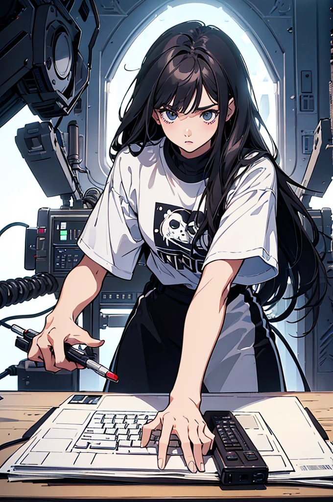 (best qualityer,high resolution,work of art:1.2),Vector graphics, t shirt design, a computer keyboard, this is sweet and cute, White background, Sticker art, comic-book style