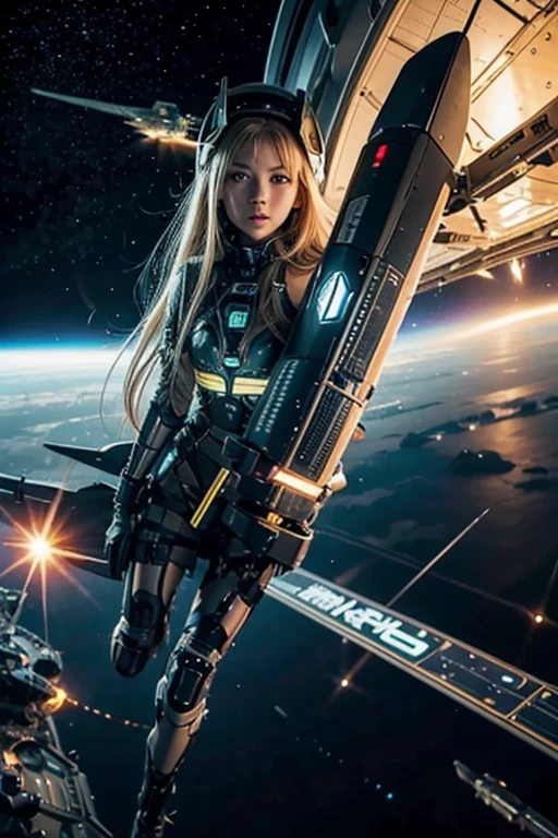 AN ADVANCED CYBERNETIC CITY AT THE CENTER OF THE UNIVERSE.
WHERE A FUTURISTIC YOUNG HUMANOID WOMAN IS FOUND.
SHE IS CHARACTERISTICS.@MICAELA BLONDE. LONG HAIR, GREEN EYES, BUT CYBERNETIC.
STELLAR CONFLICTS HAVE BEGUN BETWEEN MICAELA'S AIRCRAFT AND ENEMY AIRCRAFT IN SPACE NOW.