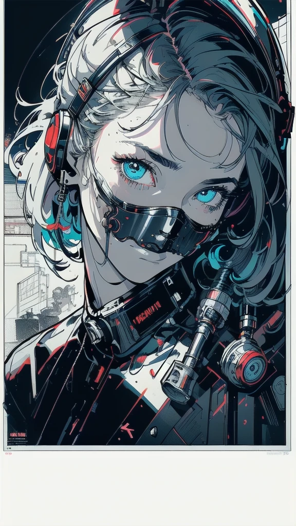 (((masterpiece, highest quality))),(((solo:1.2))),(((1girl:1.2))),32k wallpaper, very detailed, vintage science fiction,(((((geometric cinematic movie poster))))), ((bauhaus)),(shape),(((abstract))),(mid century modern),((((more various angle)))),((((highlight)))),((((heterochromia)))),(((complete. detailed face))),((((Extremely talented)))),(((((most complecated futristic machine))))),(Colorful color scheme),(((detailed unlimited complete equipment : headphone like a rail gun))),(((((Absolutely simple background))))),(((Texture for people : grunge))),(((((Line art)))))
