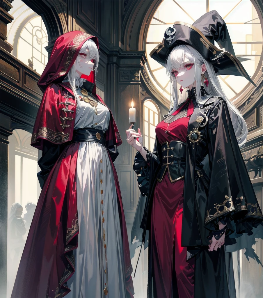 ,Multiple Girls,Frolicking Girl,Multiple women,tea ,Crazy Smile,Look up,Face shot,Scythe Face,Girl Monster, slave,beautiful, Detailed portrait, Delicate facial features, Sharp Eye, Sharp Fangs, Pale skin, Thick chain, Dark Background, Cinema Lighting, Dramatic Shadows, Gothic style, Gloomy atmosphere, Dark fantasy, One Girl, , Please open your mouth wide, Open your mouth and baring your teeth,Sharp teeth like a beast, Wide lips, very wide mouth, Vermilion cheeks, ,(Blood splatter:1.6),Scary face, Laughter Witch design, Twisted smile、Bloodstained、bleeding from the head,,、Blood splatter、,(Blood splatter:1.6),Crossbones, skull, , Horror Style, ((Fantasy Witch Costume)), ((Flowing white hair)), ,(Blood splatter:1.6),Female curves, Large Breasts, Thick thighs, Sexy flat stomach, Perfect hands, Perfect anime face, ((dark ta dress)), Are standing, ((Wicked Smile)), ,(Blood splatter:1.6),Victorian cities, gaslight, Steam circulates, Moonlight Illumination, night lighting, A sky filled with stars and galaxies,disaster々new devil horns,,(Blood splatter:1.6),アニメゾンビWitch design, Twisted smile、Bloodstained、bleeding from the head,,、Blood splatter、,(Blood splatter:1.6),Crossbones, skull,