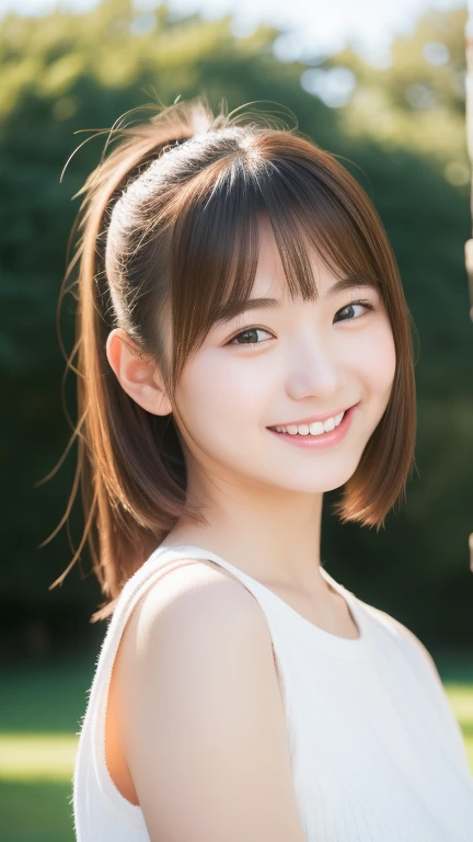 Enhanced Dynamic Perspective,cute、美しいgirl,JK ,18-year-old、Look at me and smile,Simple Background,masterpiece,high quality,girl' School、4K resolution,Ultra-fine,About pubic hair,Accurate,Cinema Lighting,Volleyball Club、Maintain the original face proportions、(Big ample breasts)、((Button gap))、Squat、