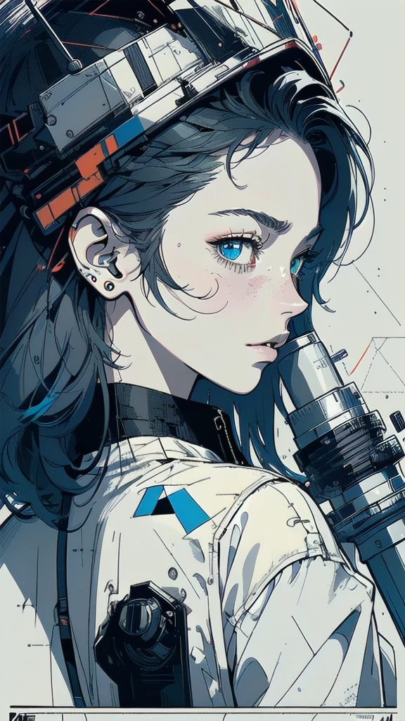 (((masterpiece, highest quality))),(((solo:1.2))),(((1girl:1.2))),32k wallpaper, very detailed, vintage science fiction,(((((geometric cinematic movie poster))))), ((bauhaus)),(shape),(((abstract))),(mid century modern),((((more various angle)))),((((highlight)))),((((heterochromia)))),(((complete. detailed face))),((((Extremely talented)))),(((((most complecated futristic machine))))),(Colorful color scheme),(((detailed unlimited complete equipment : headphone like a rail gun))),(((((Absolutely simple background))))),(((Texture for people : grunge))),(((((Line art)))))