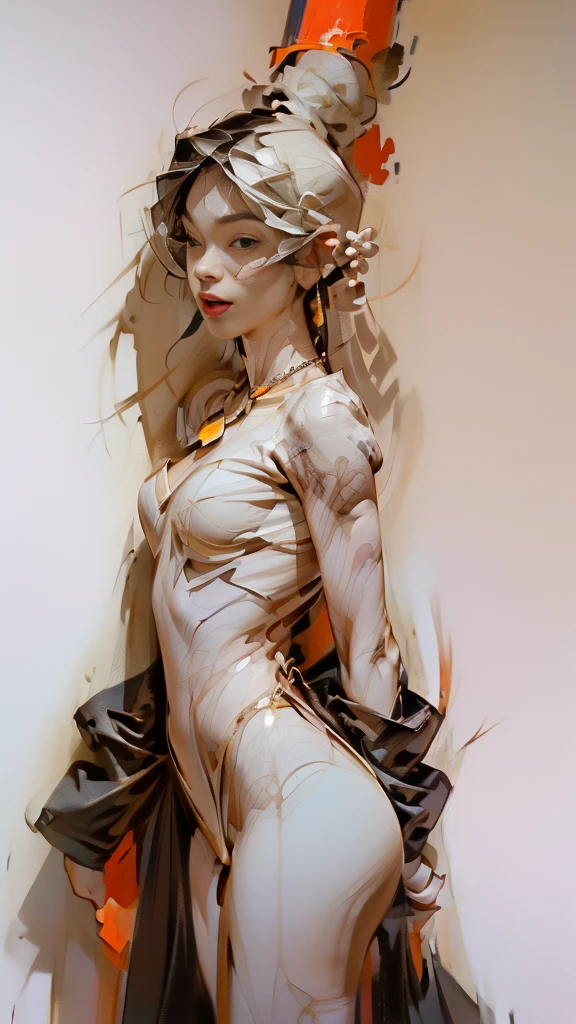 ((One 24-year-old woman)、(Black transparent dress)、((Soft crimson lips)、(Straight white hair - long, hanging hair)、((Stylization; Clear lines、Clear strokes、high qualityの線画、shadow))_((Simple color palette)、(Color fill、Richness of color、saturation、Harmony、balance)、(pastel colour、Solid color)、(Classical - Surrealist))、(Simple and minimal accessories)、(Gold necklaces and thin rings)、(Simple Bracelet、unusual design、Simple silhouette)、(NSFW))_((background)、(Abstract Minimalism)、(Stunning Abstract Flowers - Cubism)、(Yuri、Very unusual、Long Stem - Large Stem))_ ((masterpiece、最high quality)、(Clear frame、Soft Shadows、Contrasting Light)、(Warm color range、Golden light、冷たい側面照明とのContrasting Light、Representation of volume and shape))_ ((Stylizationされたデジタル絵画)、(Soft and clear shape、Wide strokes、Attention to detail)、(Clear, elegant lines、Color fill))_((high quality、4K | Ultra HD | Full HD、Cinematic Rendering))。