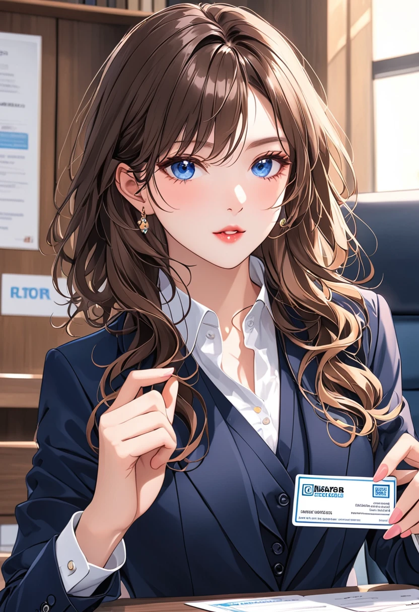 girl，Exquisite facial features，Exquisite eyes，business attire，Registered lawyer，debate，business card