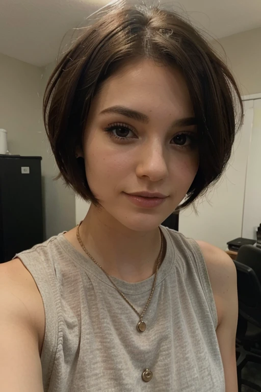 My girlfriend with short hair 