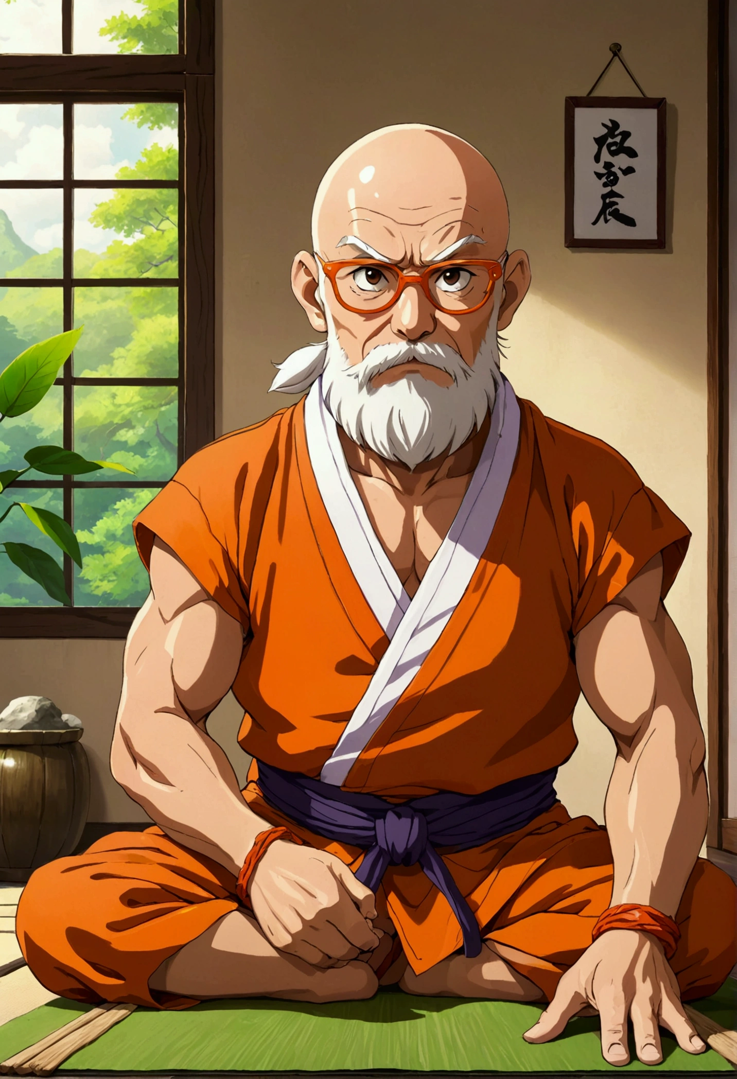 Master Roshi training really hard 