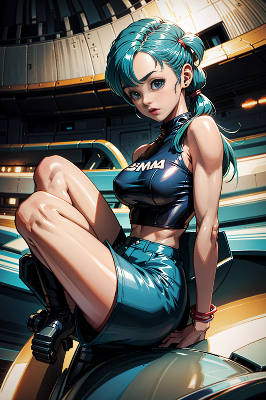 (1girl,bulma from dragon ball,goku from dragon ball,detailed face,highly detailed,photorealistic,cinematic lighting,dramatic lighting,beautiful detailed eyes,beautiful detailed lips,extremely detailed eyes and face,highres,best quality,8k,masterpiece,award winning,digital painting,hyper detailed,intricate details,cinematic composition,dramatic angle,volumetric lighting,depth of field,sharp focus)