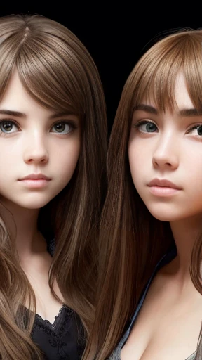 A large group of beautiful girls Isaac focus on the face