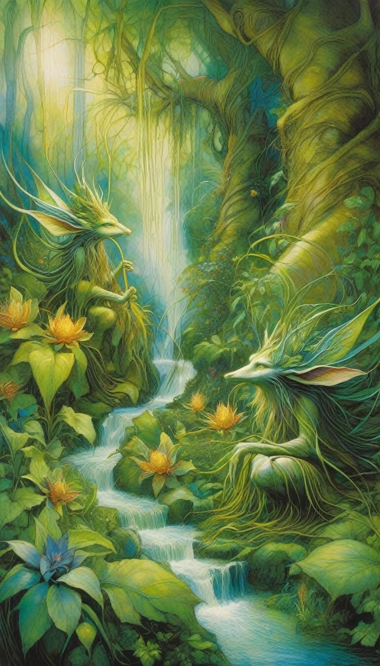 garden of eden Brian Froud inspired art