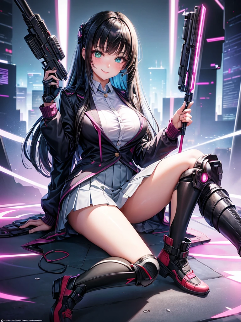 high school girl,smile,Beautiful girls,Beautiful girl from another world,A whole new beautiful girl,JK latest fashion,Girl with a weapon in her hand,Cyberpunk uniforms,The best quality to get you horny,Psychic,Wizard,battle,Colorfulな髪色,Perfect Girl,Super cute girl,Cyberpunk Background,The fusion of fashion and aesthetics,Sparkly Fashion,Cute uniform,Uniform of the Future,Wearing a cardigan,Long Hair、Sparkling eyes,She has her bangs down,Colorful,Ultra HD,Young girl,sex,Green Eyes,Naughty Girls,Full body image,Big Breasts,Beautiful Girl's Paradise,Fashion Girl,Naughty Girls,Beautiful Girl Country,High-dimensional beautiful girl,A beautiful girl who transcends everything,Pink Cardigan,So beautiful,Absurd,Beautiful girls,The psychology of beautiful legs,The pinnacle of aesthetics,beauty incarnate