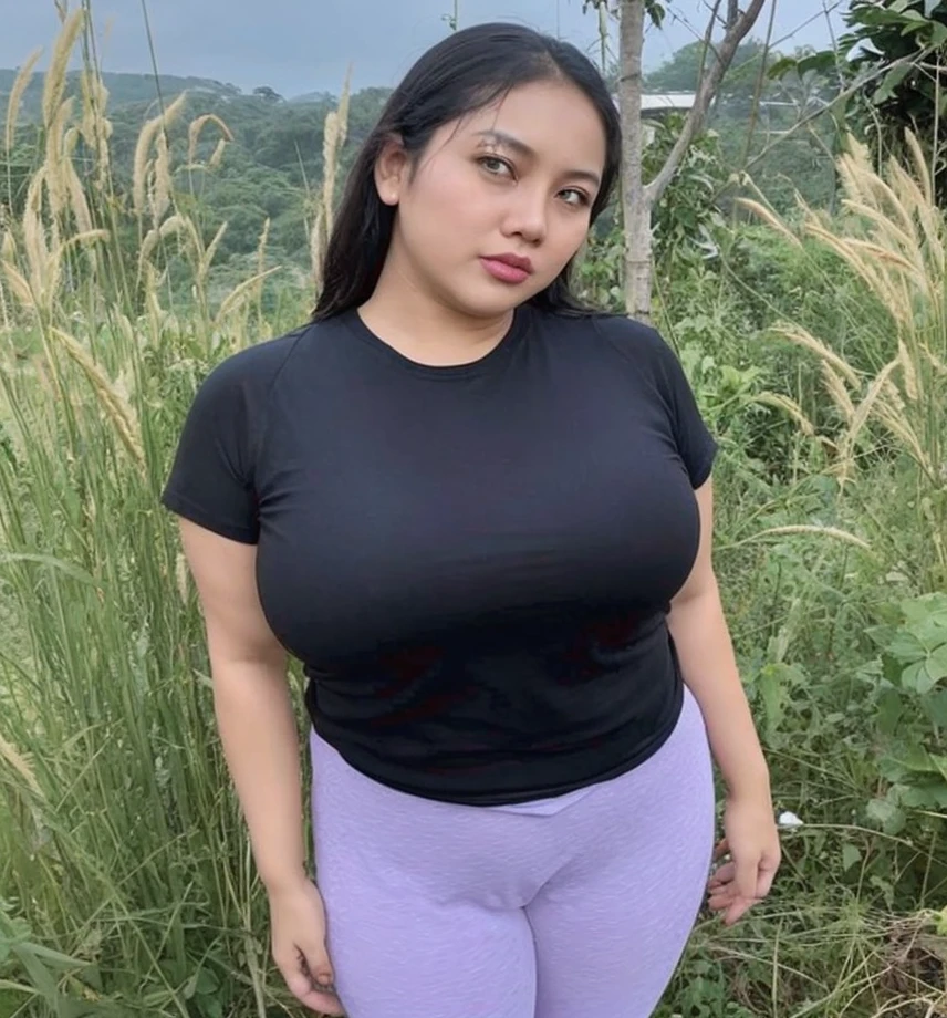 " 2woman, 35 Years Old, Indonesian , Lesbian Scene, Tank Top, big , full body, Curvy body, sharing Passionate hug and eating pussy