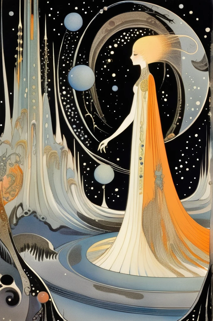 Kay Nielsen Style - Kay Nielsen Style. Outer space. The earth is about to shatter. The goddess dances while looking down on it.