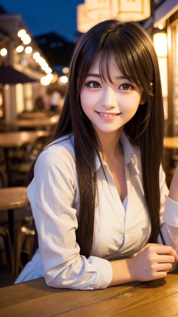 Cute girl working at a cafe terrace Japanese 19age
Professional Lighting Digital SLR Beautiful and elaborate face Perfect and beautiful face Big eyes Smile