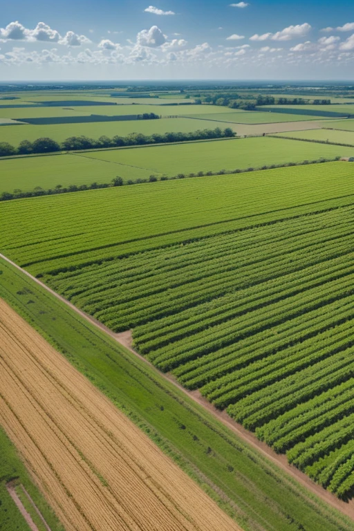 very large farm with corn plantations, military, cotton and sugar cane with corrals with oxen and horses