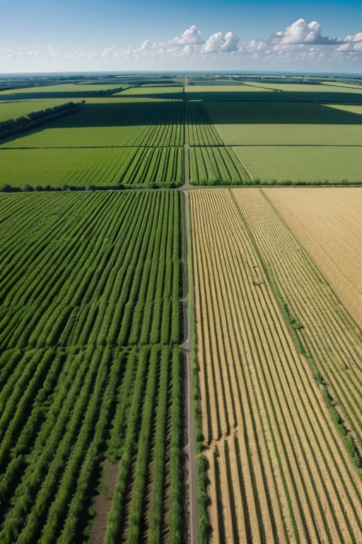 very large farm with corn plantations, military, cotton and sugar cane 