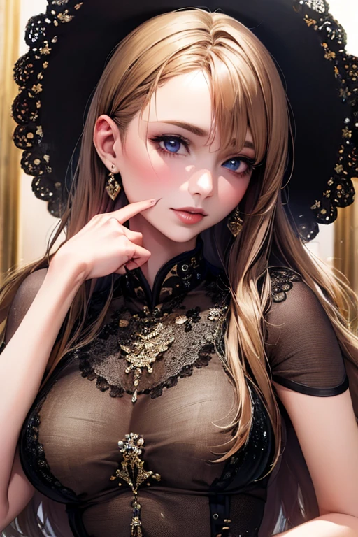 ((Highest quality)),(超High resolution),(Very detailed),(Detailed Description),((The best CG)),(masterpiece),Ultra-detailed art、(Highest quality、8k、32K、masterpiece)、(Realistic)、(Realistic:1.2)、(High resolution)、Very detailed、Very beautiful face and eyes、1 female、Tight waist、Delicate body、(Highest quality、Attention to detail、Rich skin detail)、(Highest quality、8k、Oil paints:1.2)、Very detailed、(Realistic、Realistic:1.37)、Bright colors、