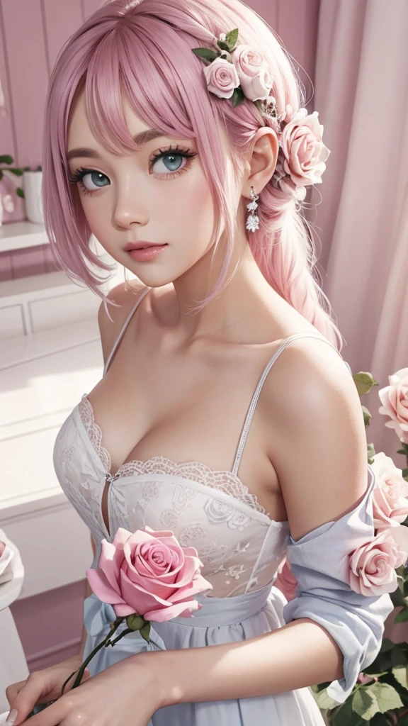 Create a pastel rose