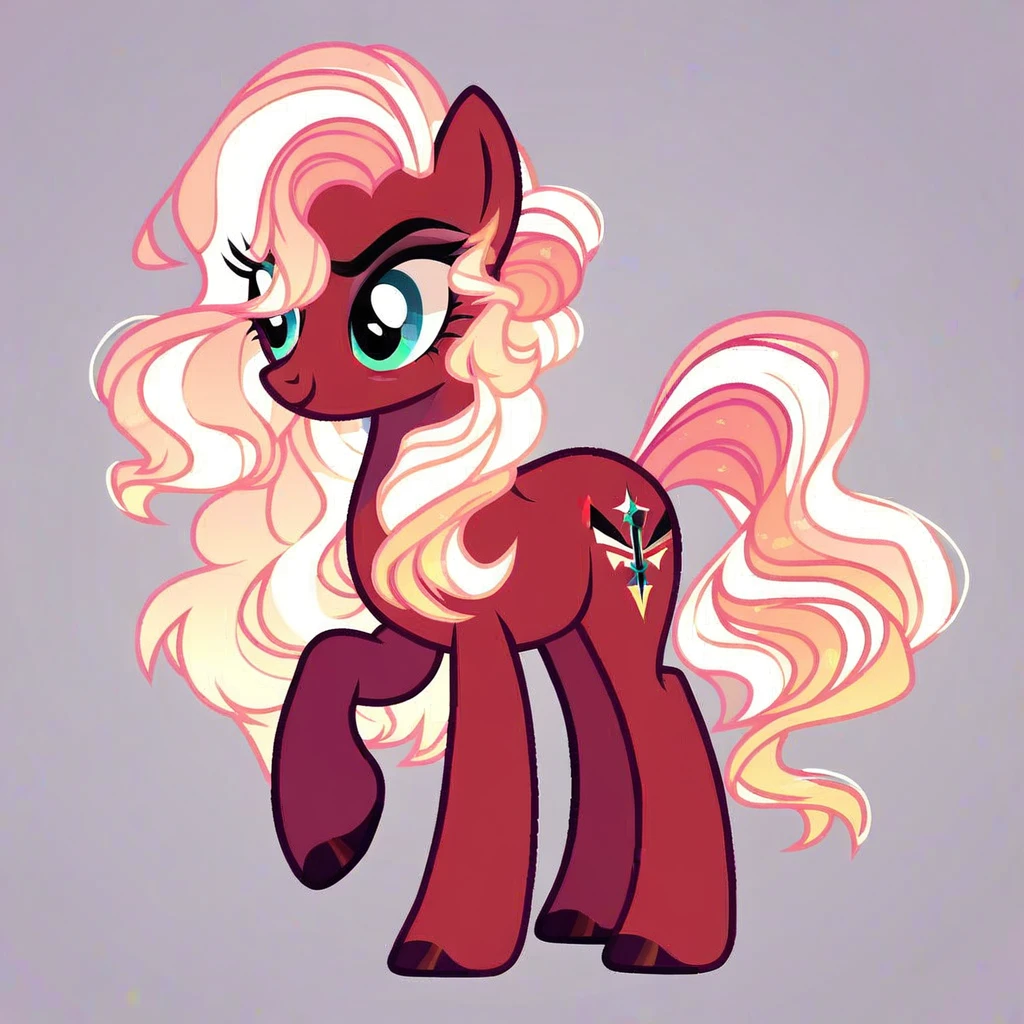 score_9, score_8_up, score_7_up, score_6_up, score_5_up, score_4_up, show accurate, full body, simple background, feral pony, female pony, beautiful appearance, cutiemarck, earth pony, original character